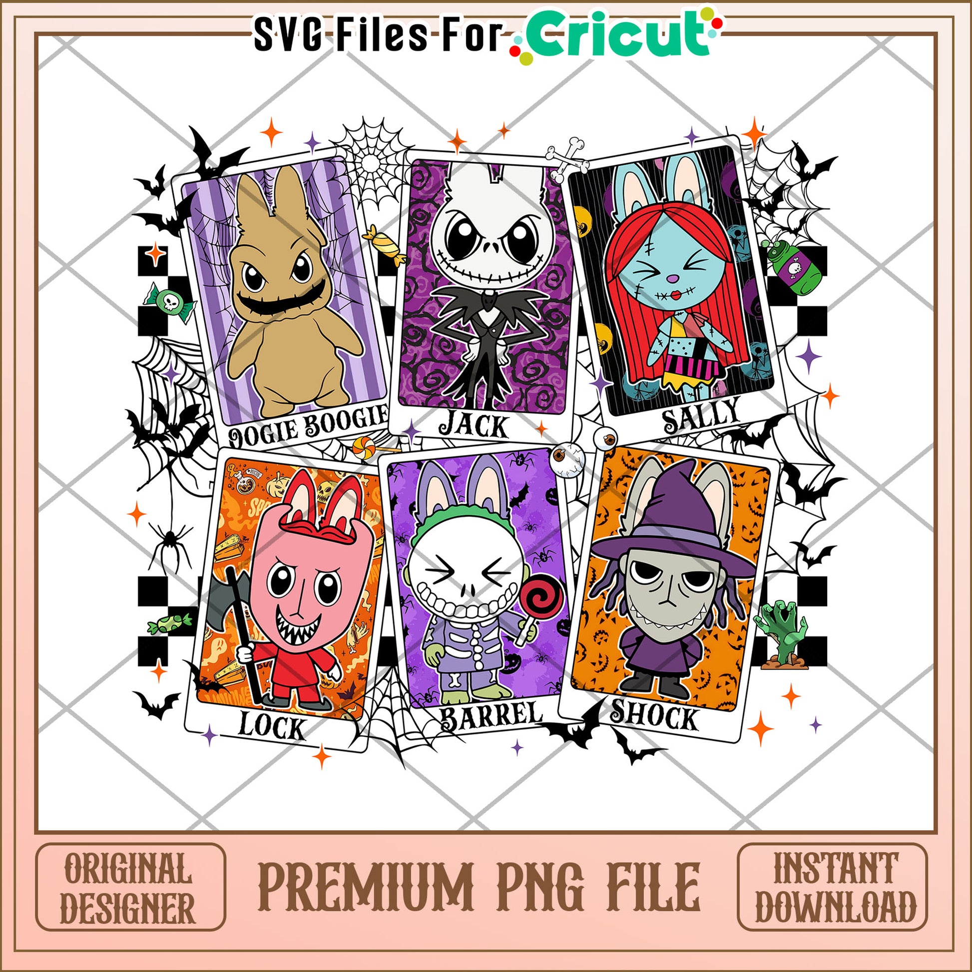 Labubu horror characters png, halloween png, halloween killers png