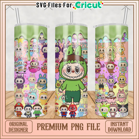 Labubu hulk tumbler png, cute labubu png, labubu popmart png
