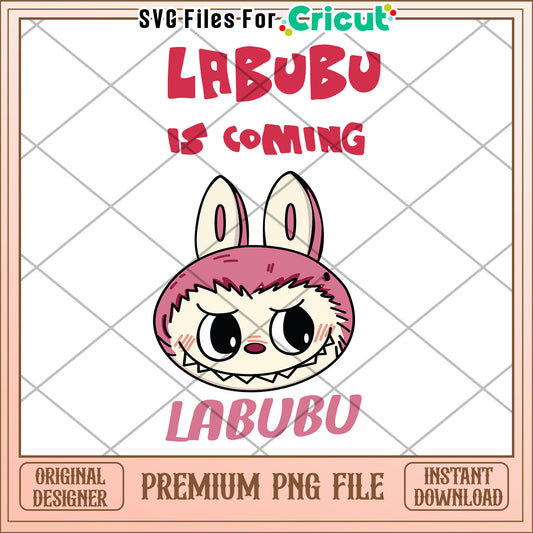 Labubu is coming png, labubu the monster png, popmart labubu png
