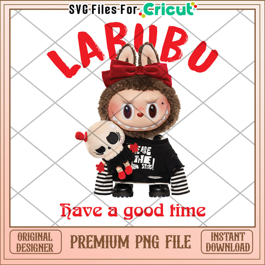 Labubu just have a good time png, popmart labubu png, labubu monster png