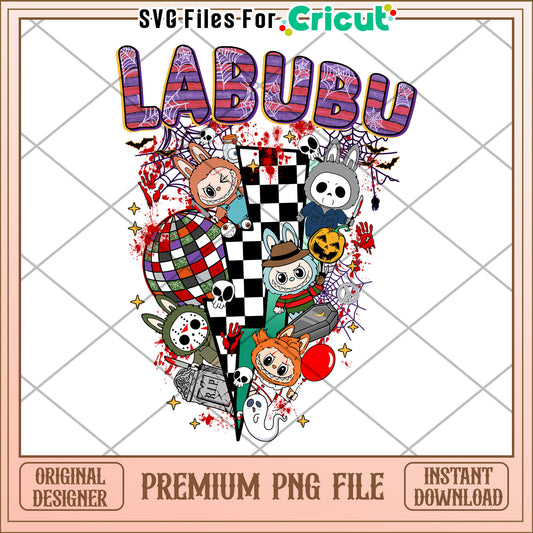 Labubu killers disco time png, halloween png, halloween killers png
