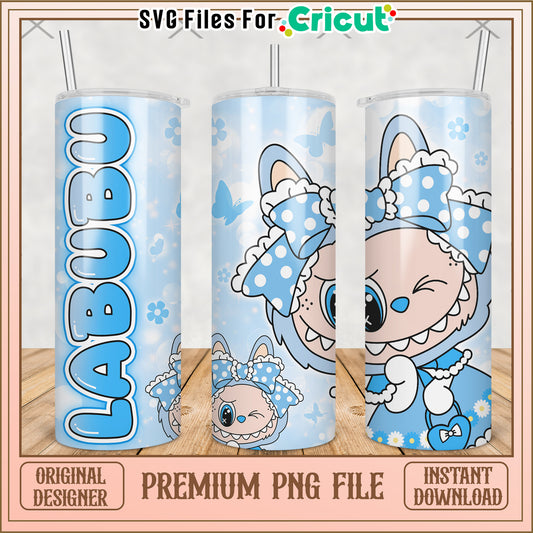 Labubu light blue tumbler png, labubu clothes​ png, labubu clothes​​ png