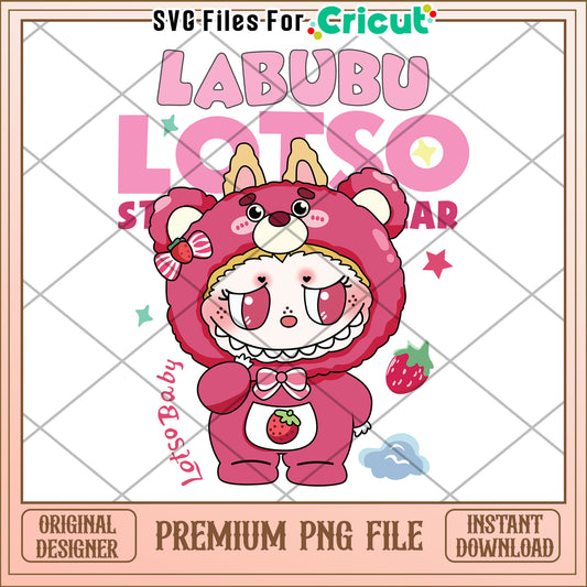 Labubu losto cute design png, popmart labubu png