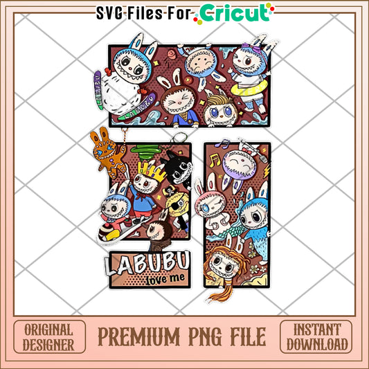 Labubu love me cute design for all men or women png, popmart labubu png