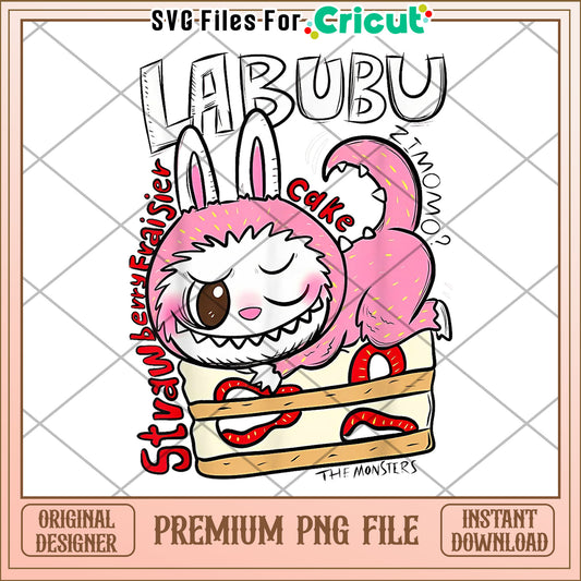 Labubu lychee berry cute design png, popmart labubu png, labubu the monster png
