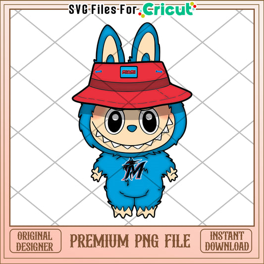 Labubu miami dolphins nfl design png, nfl 2025 png, cute labubu toys png