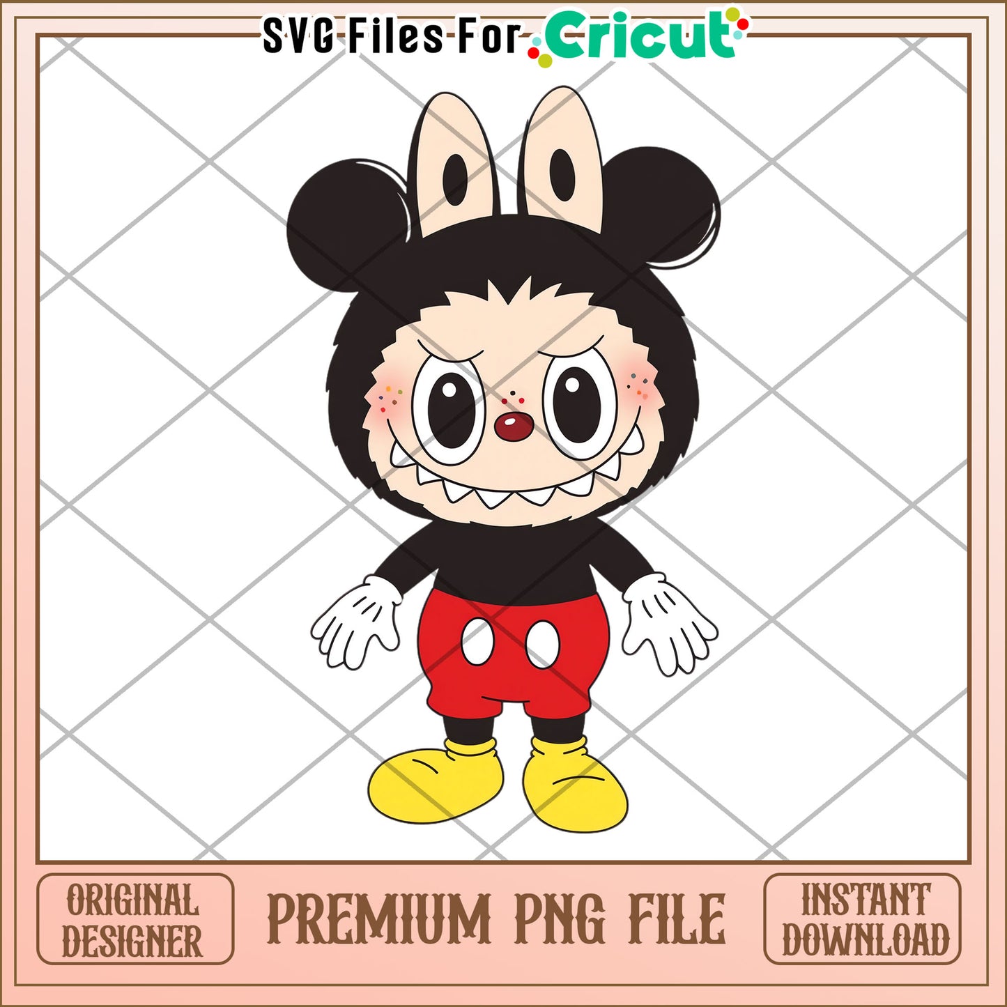 Labubu mickey  mouse illustrtion png, labubu secret png, cartoon labubu png