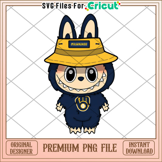 Labubu milwaukee nfl design png, nfl 2025 png, cute labubu toys png