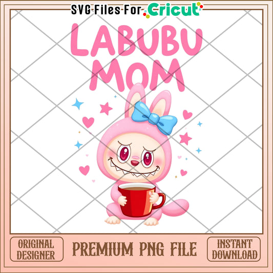 Labubu mom funny design png,  labubu cartoon png, labubu popmart png