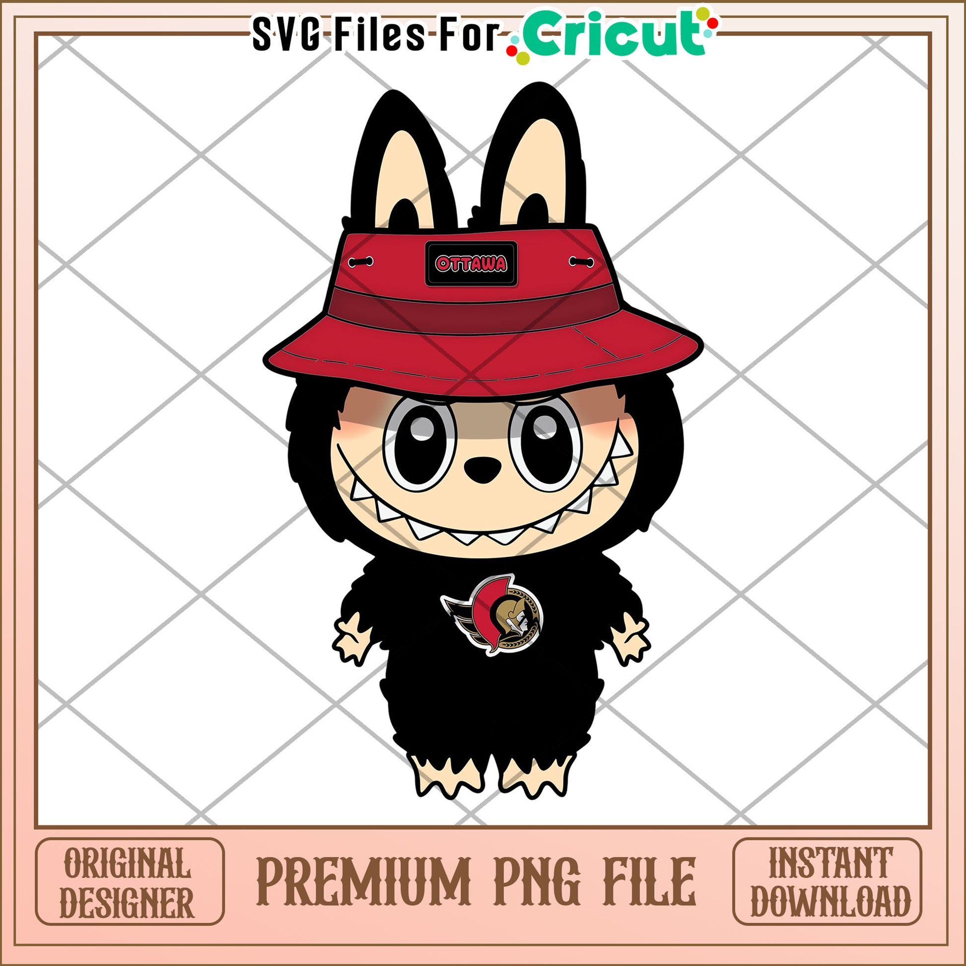 Labubu ottawa cute design png, nhl games png, american ice hockey png