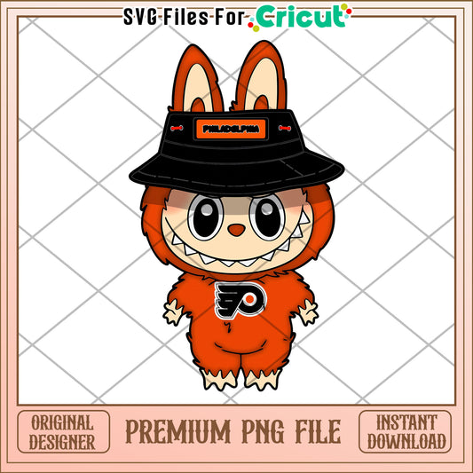 Labubu philadelphia cute design png, nhl games png, american ice hockey png