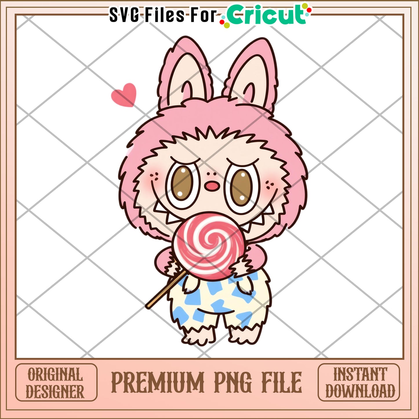Labubu pink lolipop illustrtion png, labubu secret png, cartoon labubu png