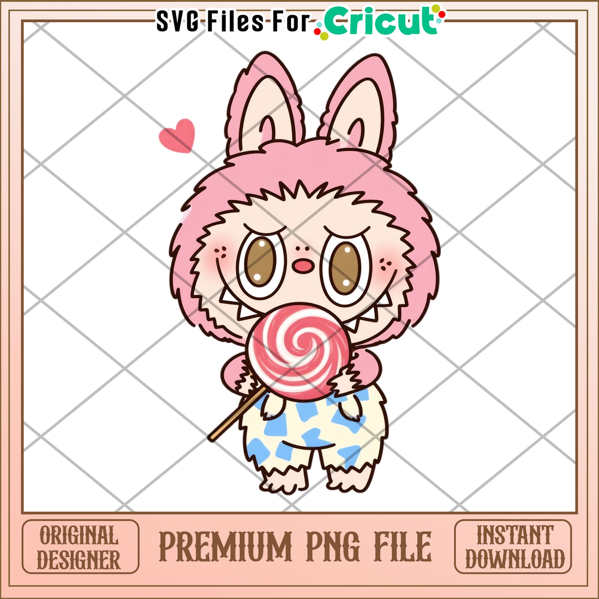 Labubu pink lolipop illustrtion png, labubu secret png, cartoon labubu png