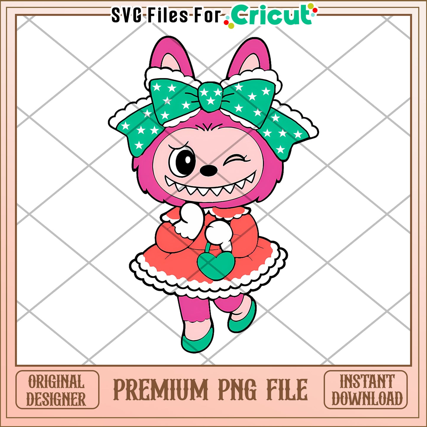 Labubu pink princess  design png, lovely labubu​ png, halloween art​​​ png