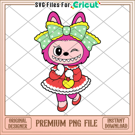 Labubu pink princess  png, lovely labubu​ png, halloween art​​​ png