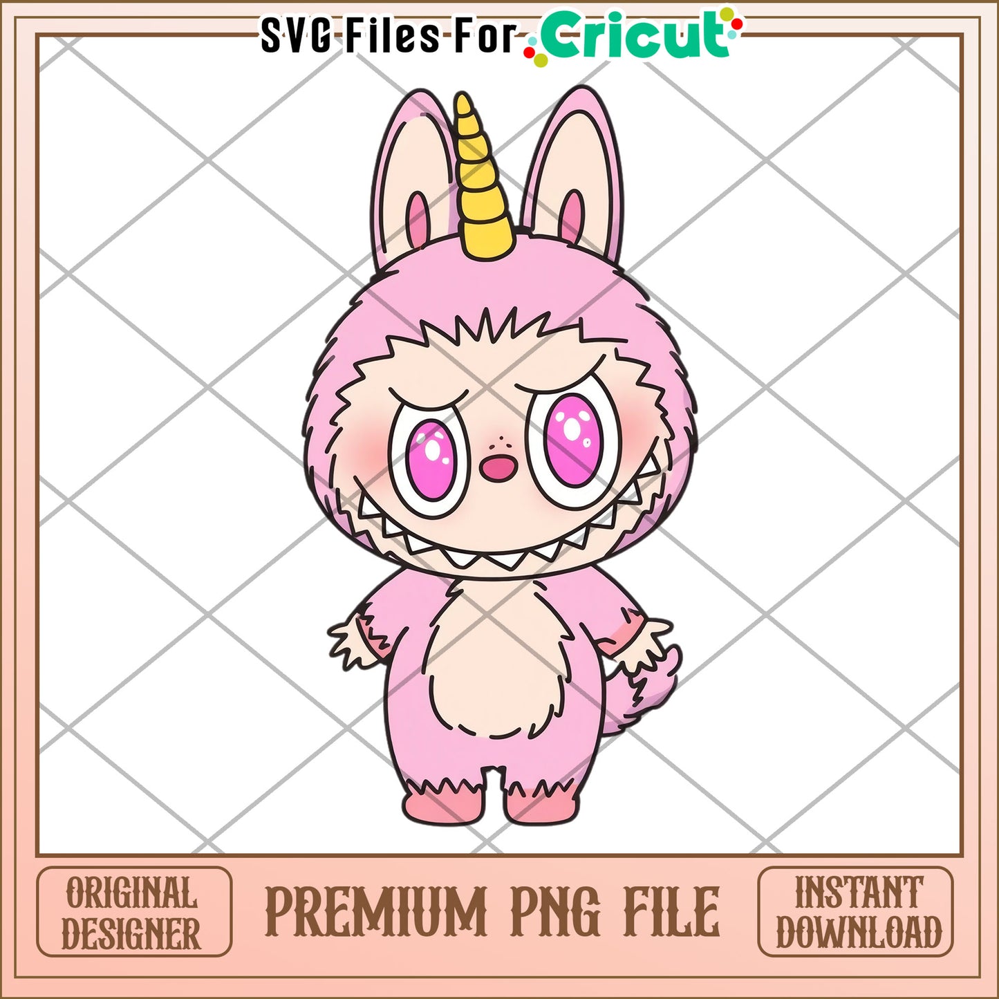 Labubu pink unicorn illustrtion png, labubu secret png, cartoon labubu png