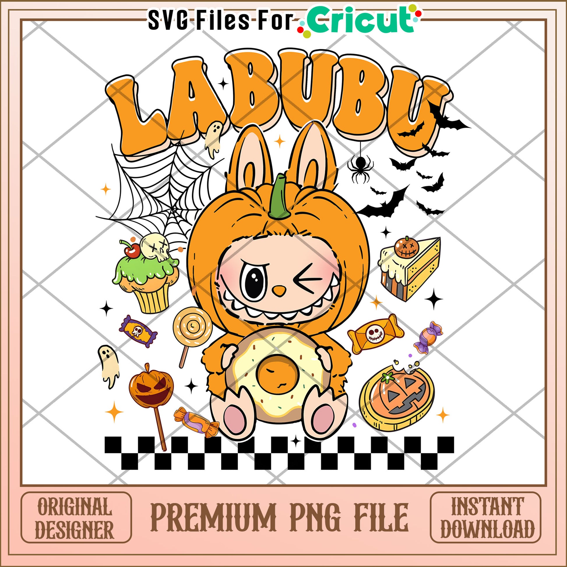 Labubu pumpkin png, trick or treat png, halloween characters png