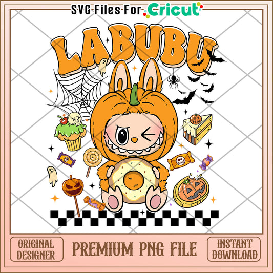 Labubu pumpkin png, trick or treat png, halloween characters png