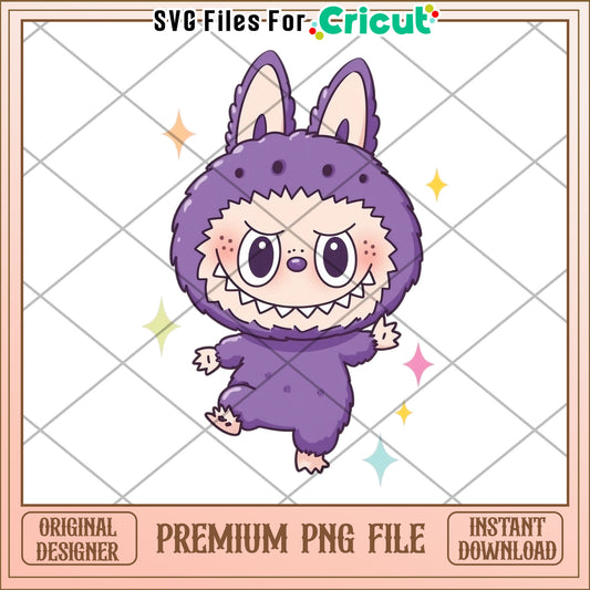 Labubu purple characters illustrtion png, labubu secret png, cartoon labubu png
