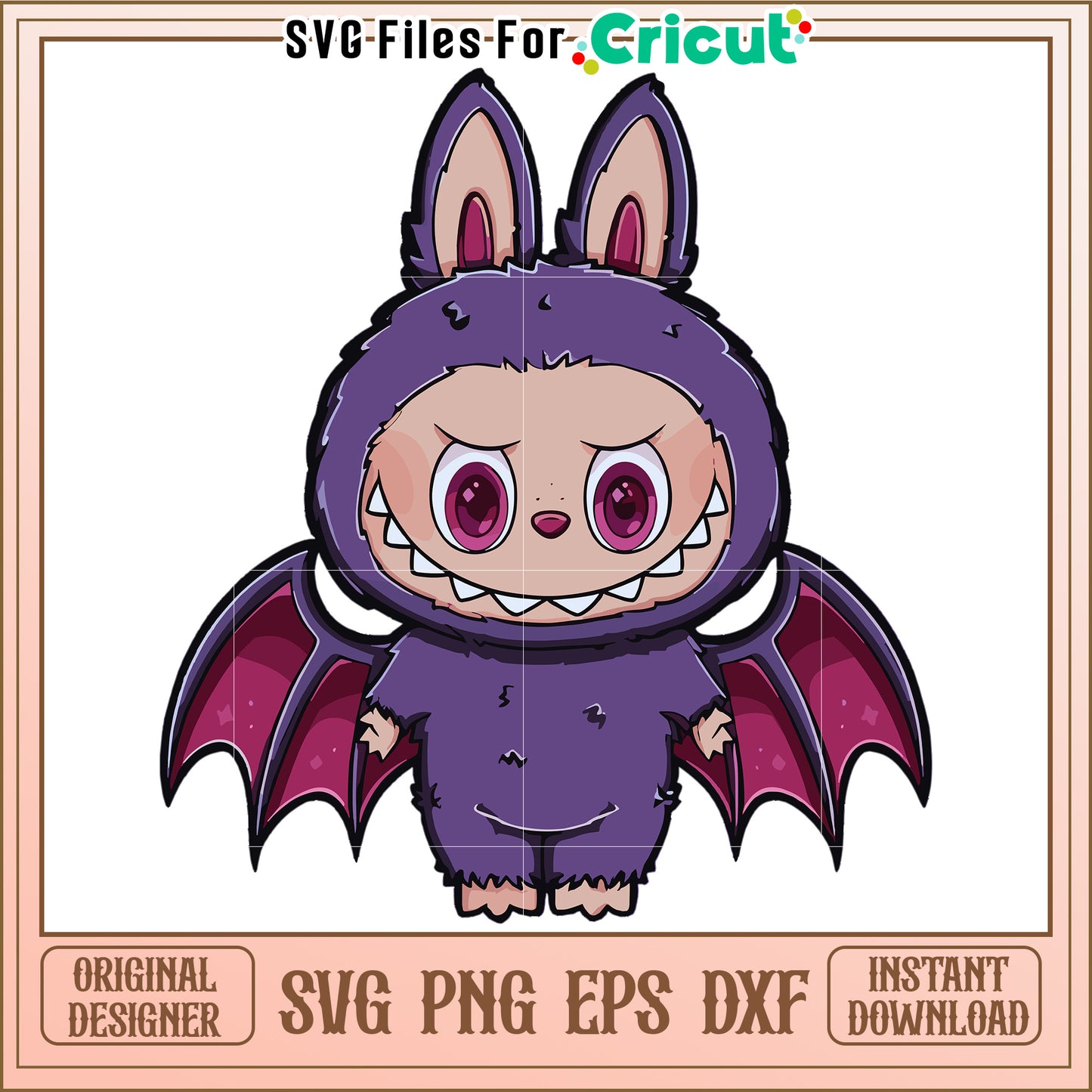 Labubu purple demon svg, halloween cartoon svg, halloween pumkin svg