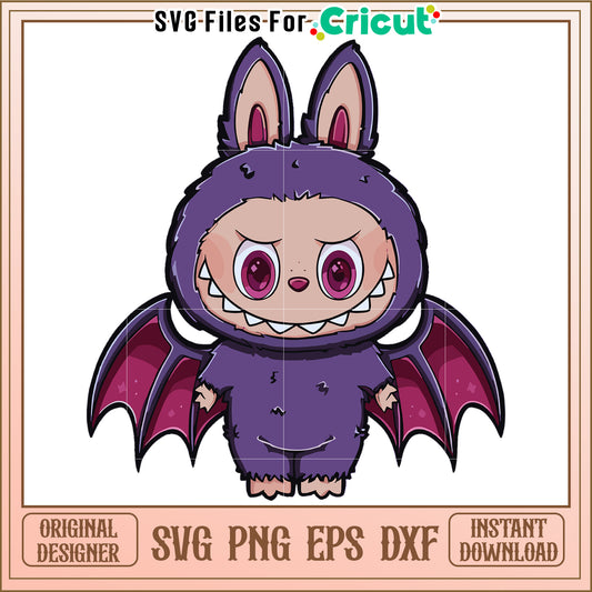 Labubu purple demon svg, halloween cartoon svg, halloween pumkin svg