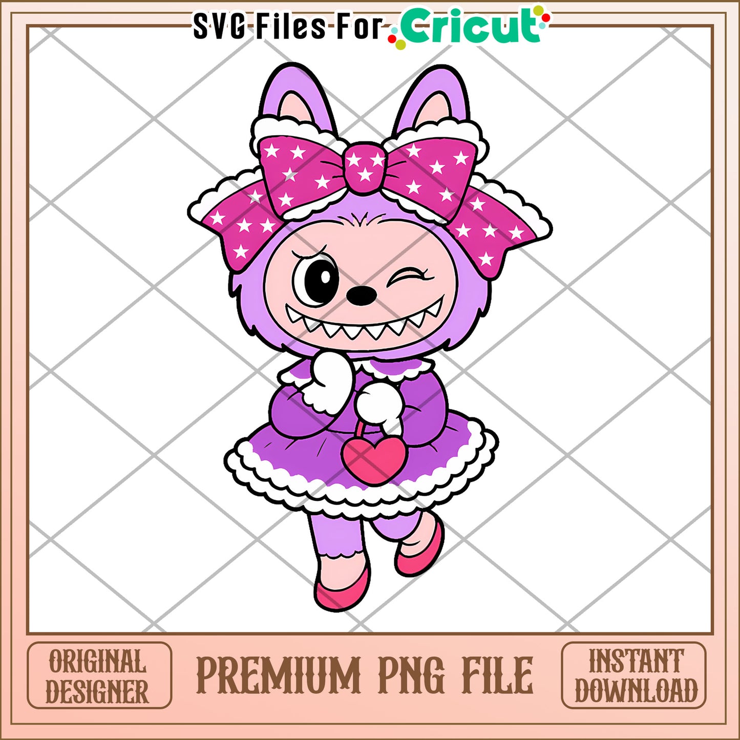 Labubu purple princess  png, lovely labubu​ png, halloween art​​​ png