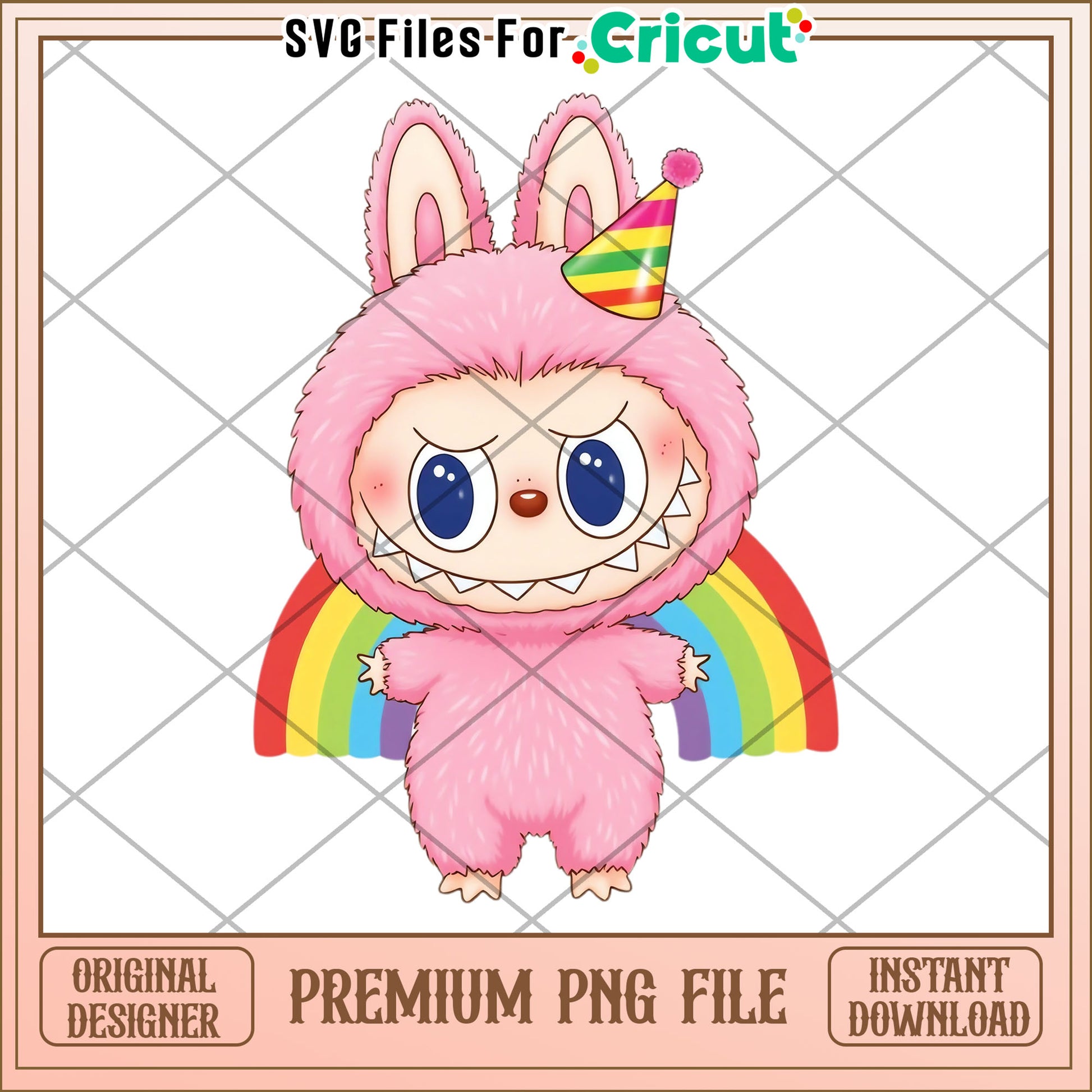 Labubu rainbow illustrtion png, labubu secret png, cartoon labubu png