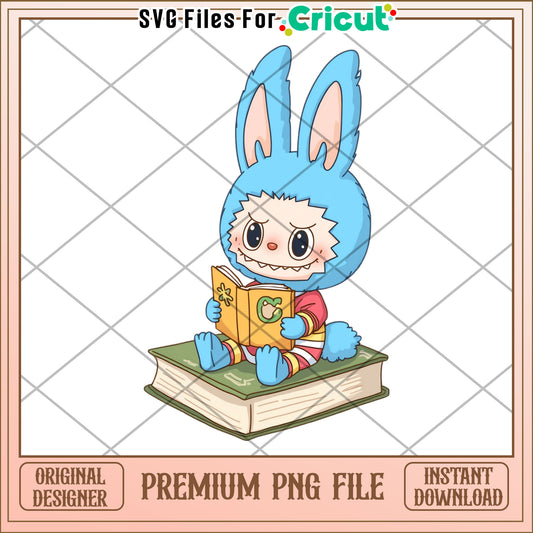 Labubu reading books illustrtion png, labubu secret png, cartoon labubu png