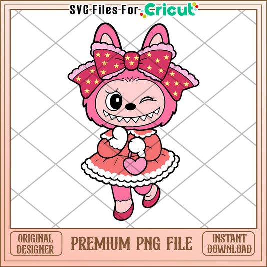 Labubu red princess  png, lovely labubu​ png, halloween art​​​ png