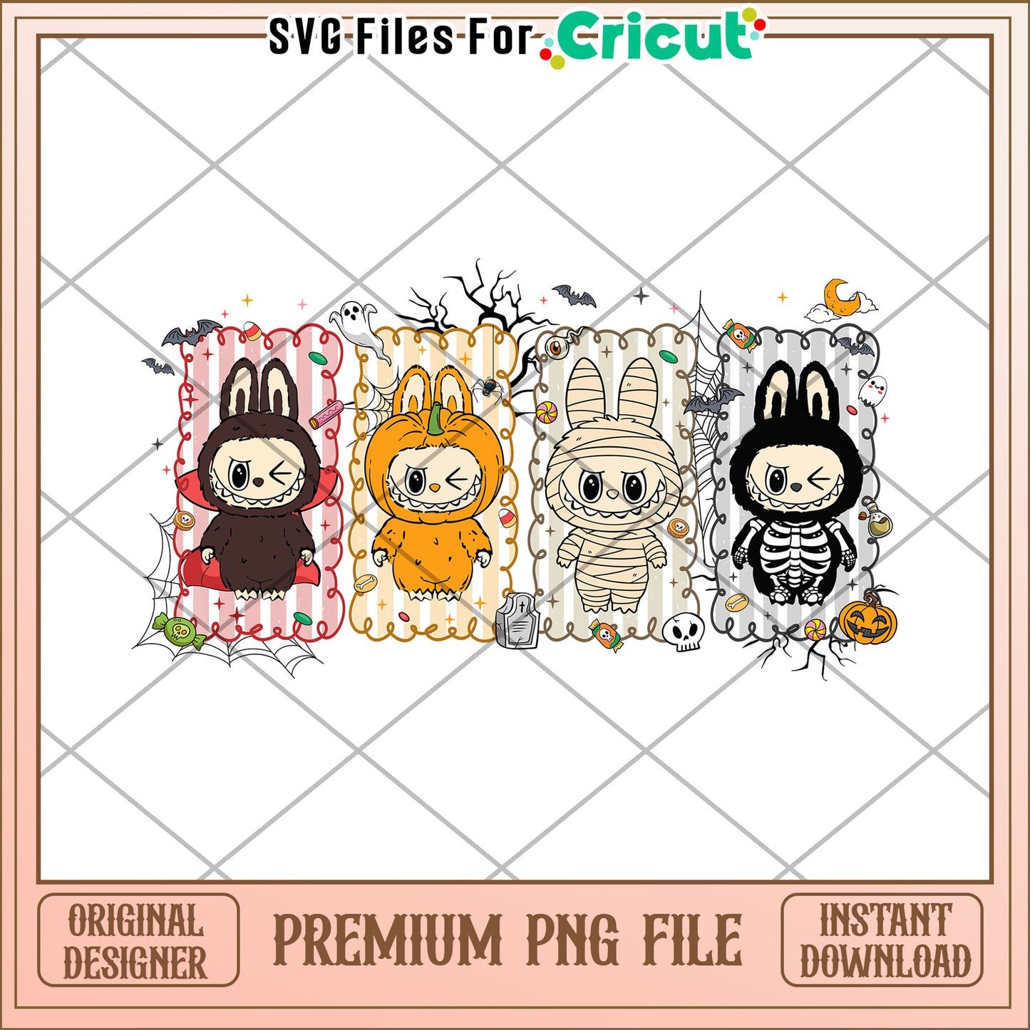 Labubu scary characters design png, spirit halloween png, halloween time png