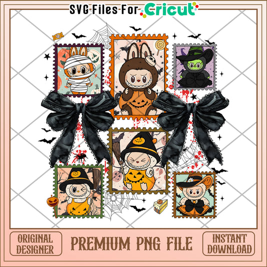 Labubu scary costumes design png, halloween png, halloween killers png