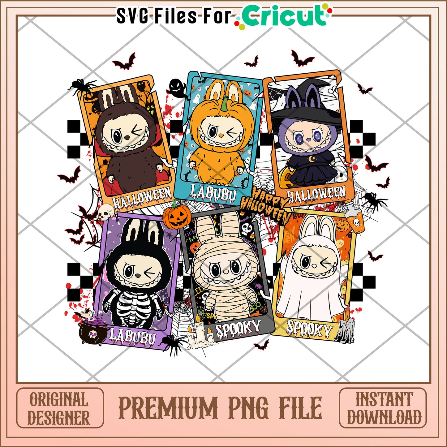 Labubu scary costumes png, halloween png, halloween killers png
