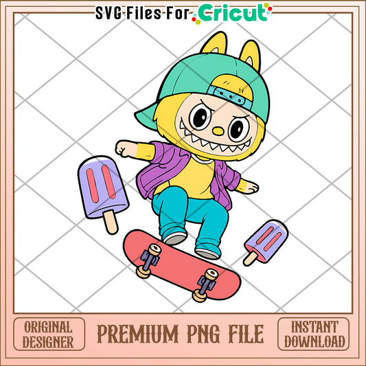 Labubu skating png, labubu cartoon png, labubu characters​​ png
