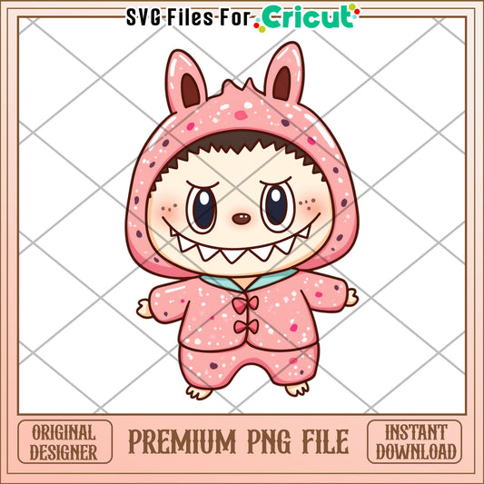 Labubu skeep wear custom illustrtion png, labubu secret png, cartoon labubu png