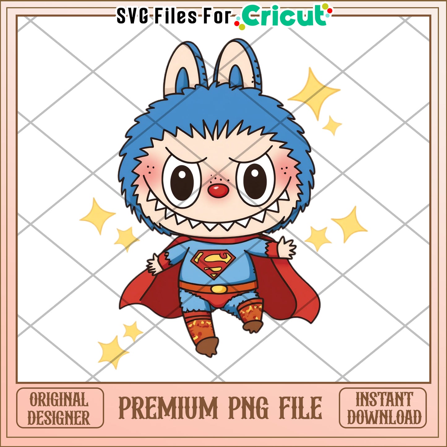 Labubu superman design png, labubu dc comic png, cartoon characters png