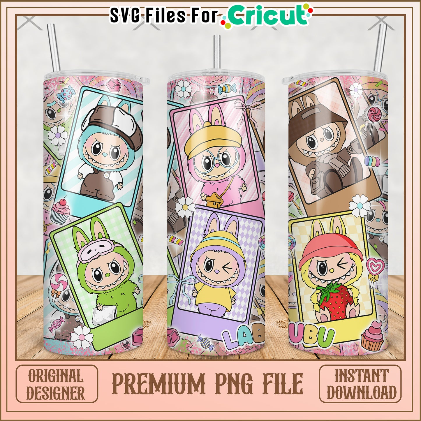 Labubu the monsters tumbler png, labubu macaron​ png, the monsters labubu​ png