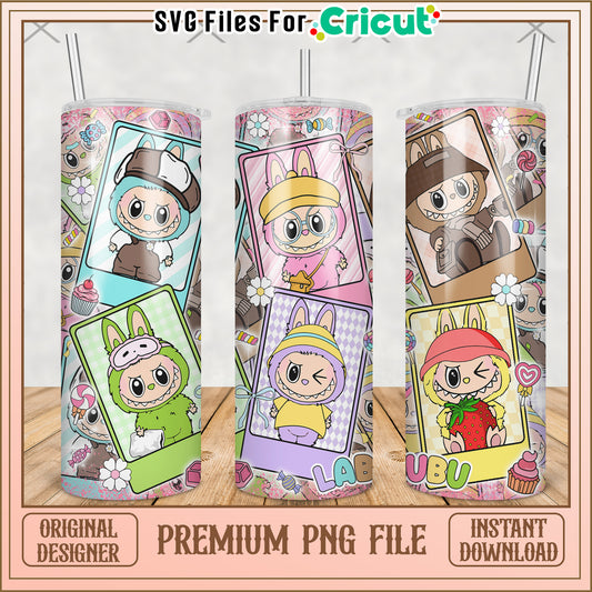 Labubu the monsters tumbler png, labubu macaron​ png, the monsters labubu​ png