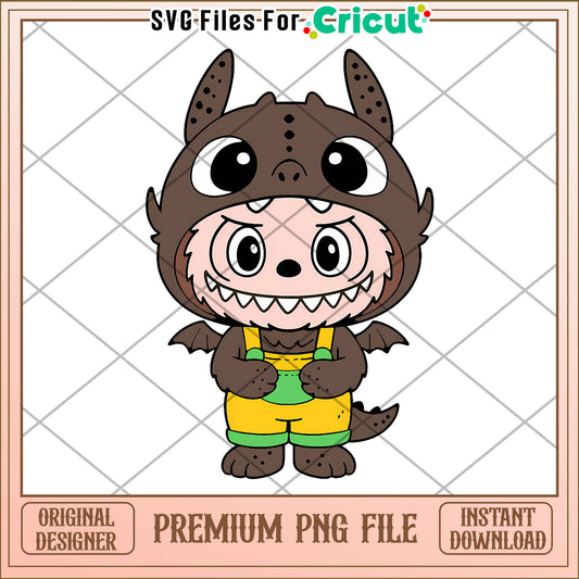 Labubu toothless png, halloween candy png, pop mart labubu dolls​​ png