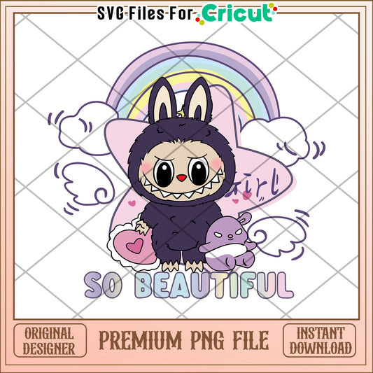 Labubu toys purple skin svg, labubu doll svg, labubu toys svg