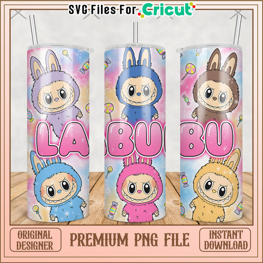 La bu bu tumbler png, labubu macaron​ png, the monsters labubu​ png