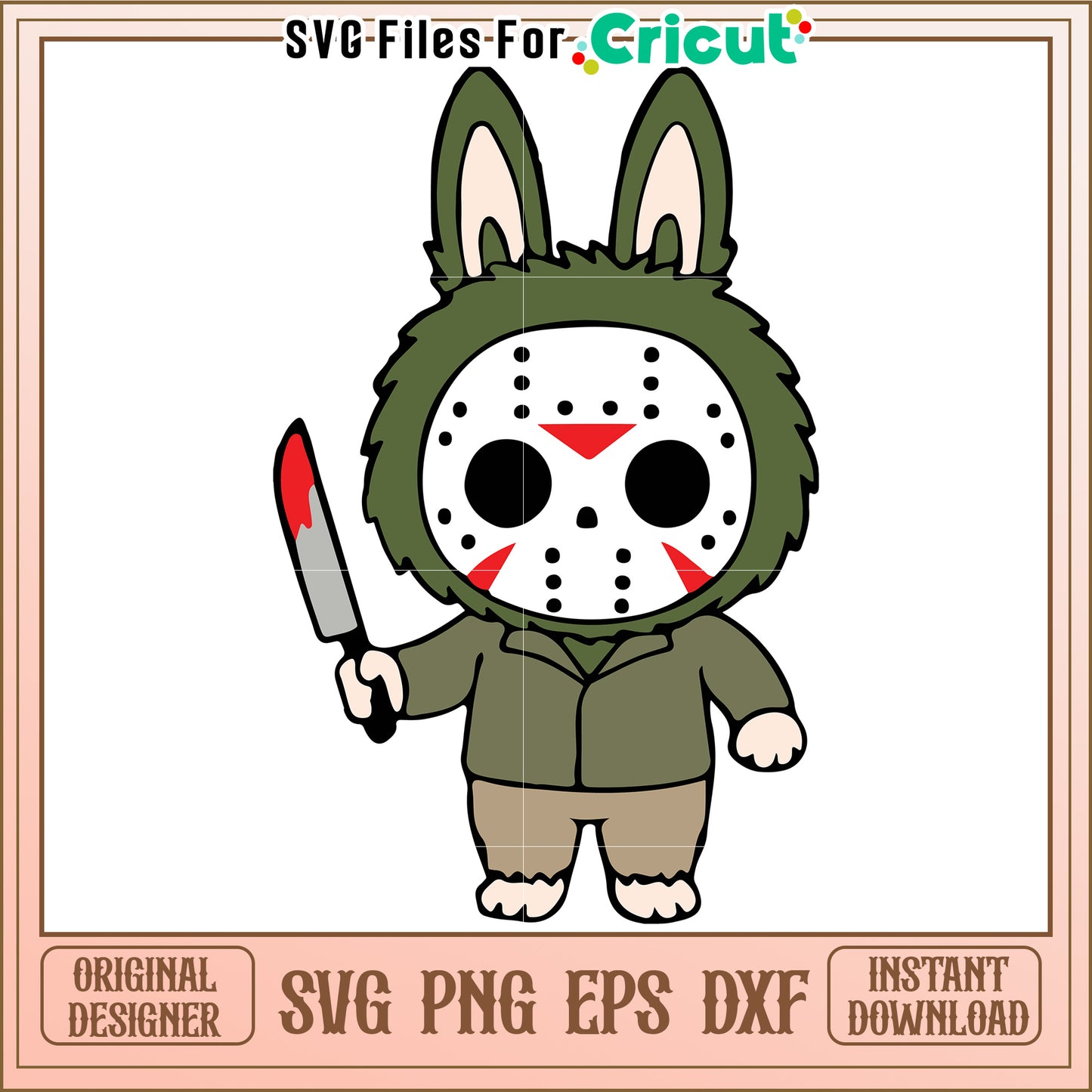 Labubu voorhees jason svg, halloween holiday svg, spooky halloween decorations​ svg