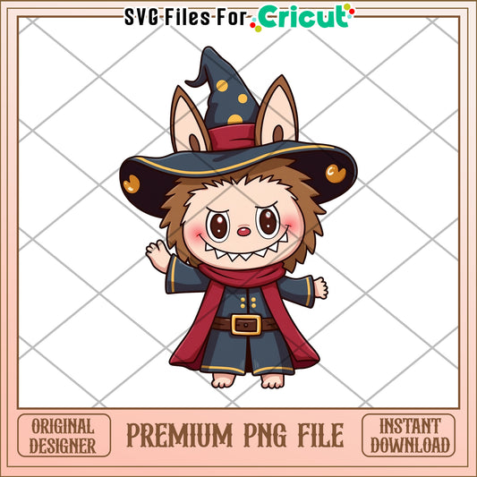 Labubu witch illustrtion png, labubu secret png, cartoon labubu png