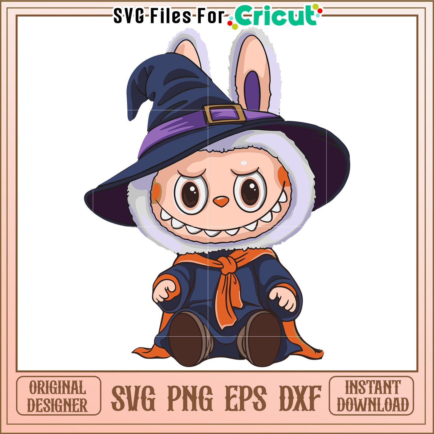 Labubu witch svg, halloween cartoon svg, halloween pumkin svg