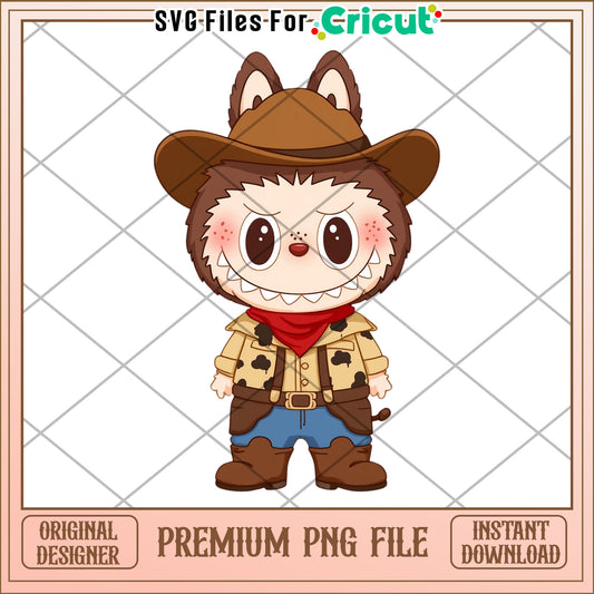 Labubu woody design png, labubu toy story png, cartoon characters png