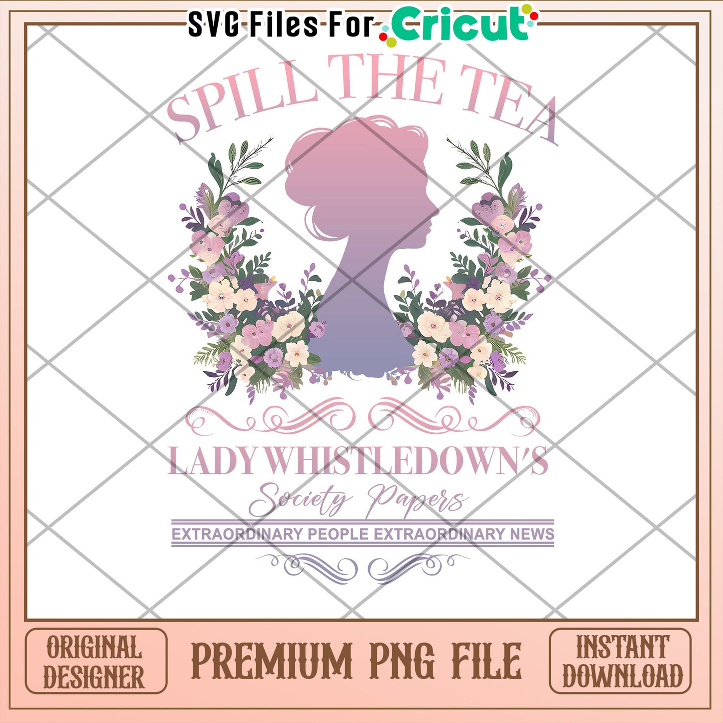 Lady Whistledown PNG Sublimation Design