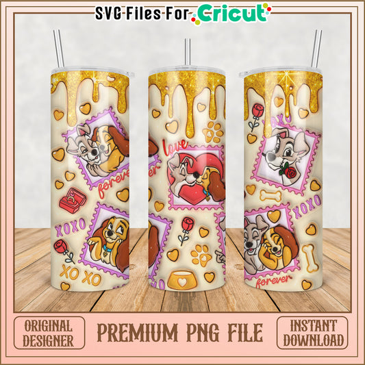 Lady & The Tramp PNG Tumbler Design