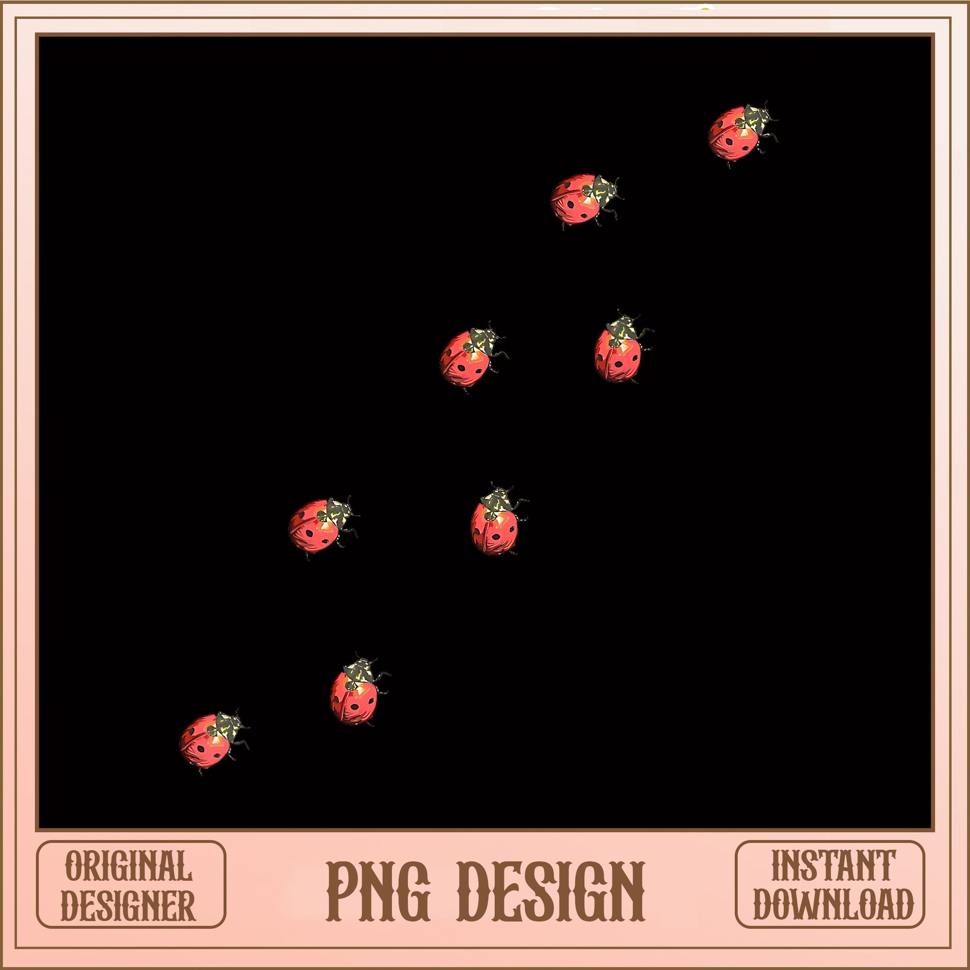 Ladybug Clipart Bundle PNG, Cute Ladybug PNG, Insect Clipart PNG
