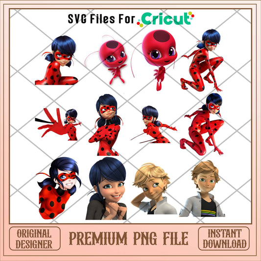 Lady bug cartoon main lady png bundle