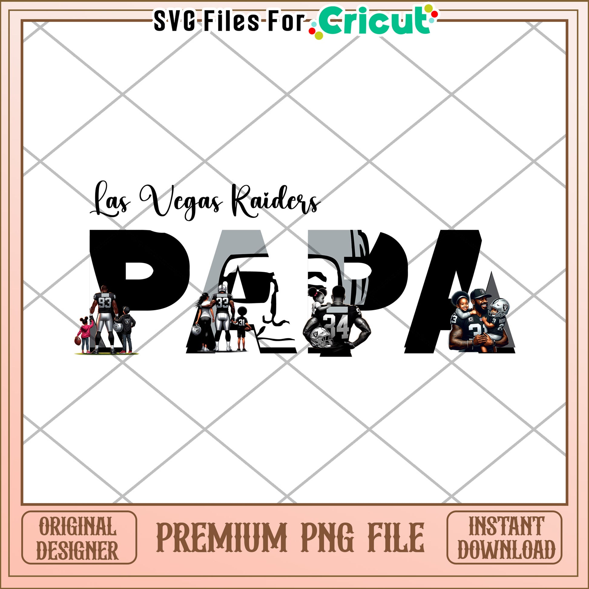 Las Vegas Raiders Papa design for Cricut users, perfect gift idea