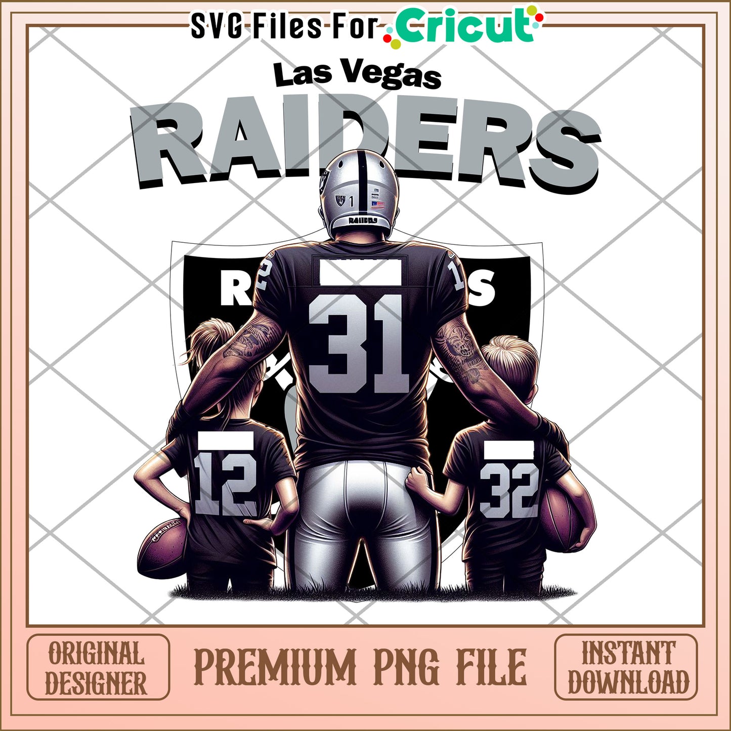 Las Vegas Raiders fan art design for Cricut, premium PNG file